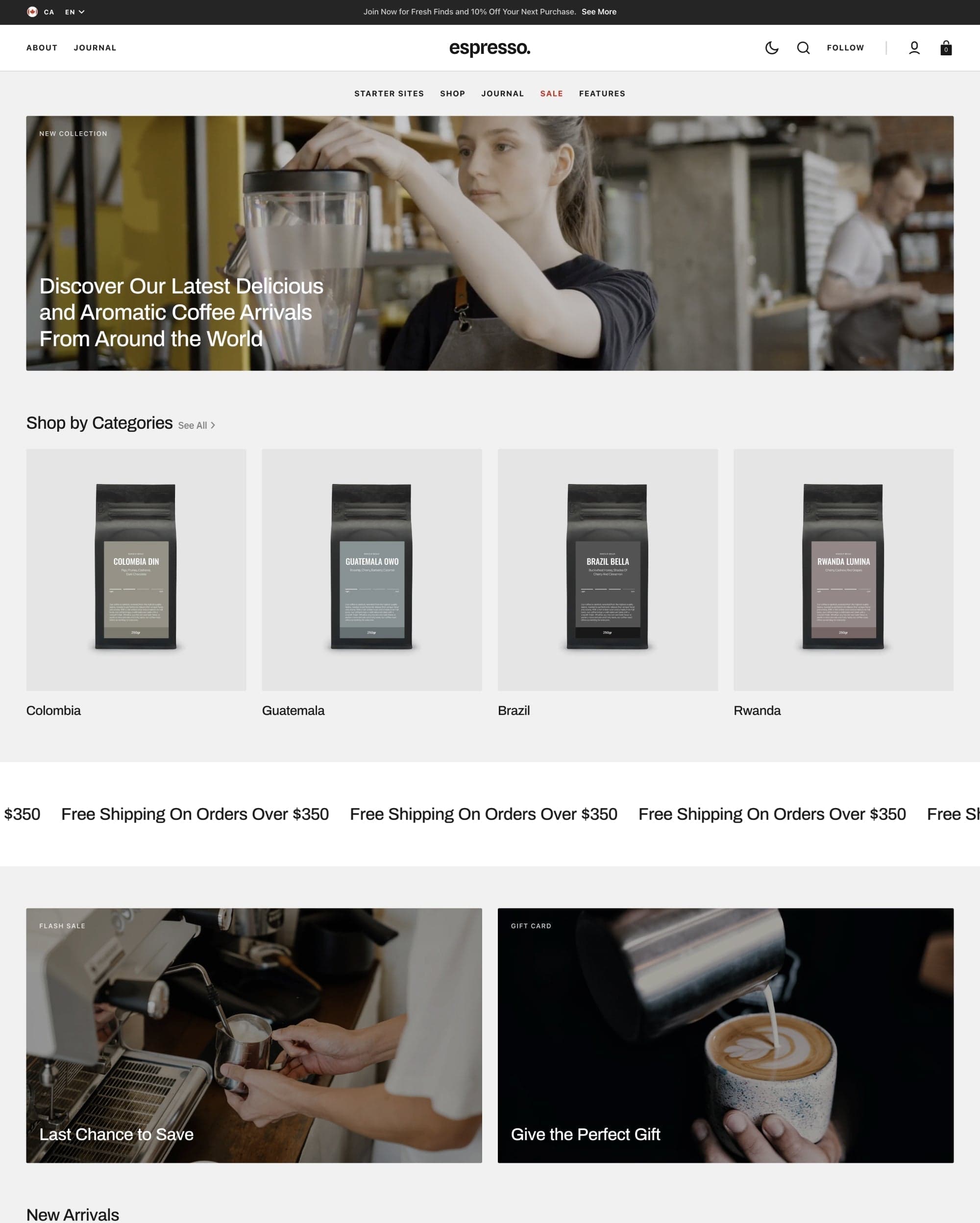 Select Espresso preset