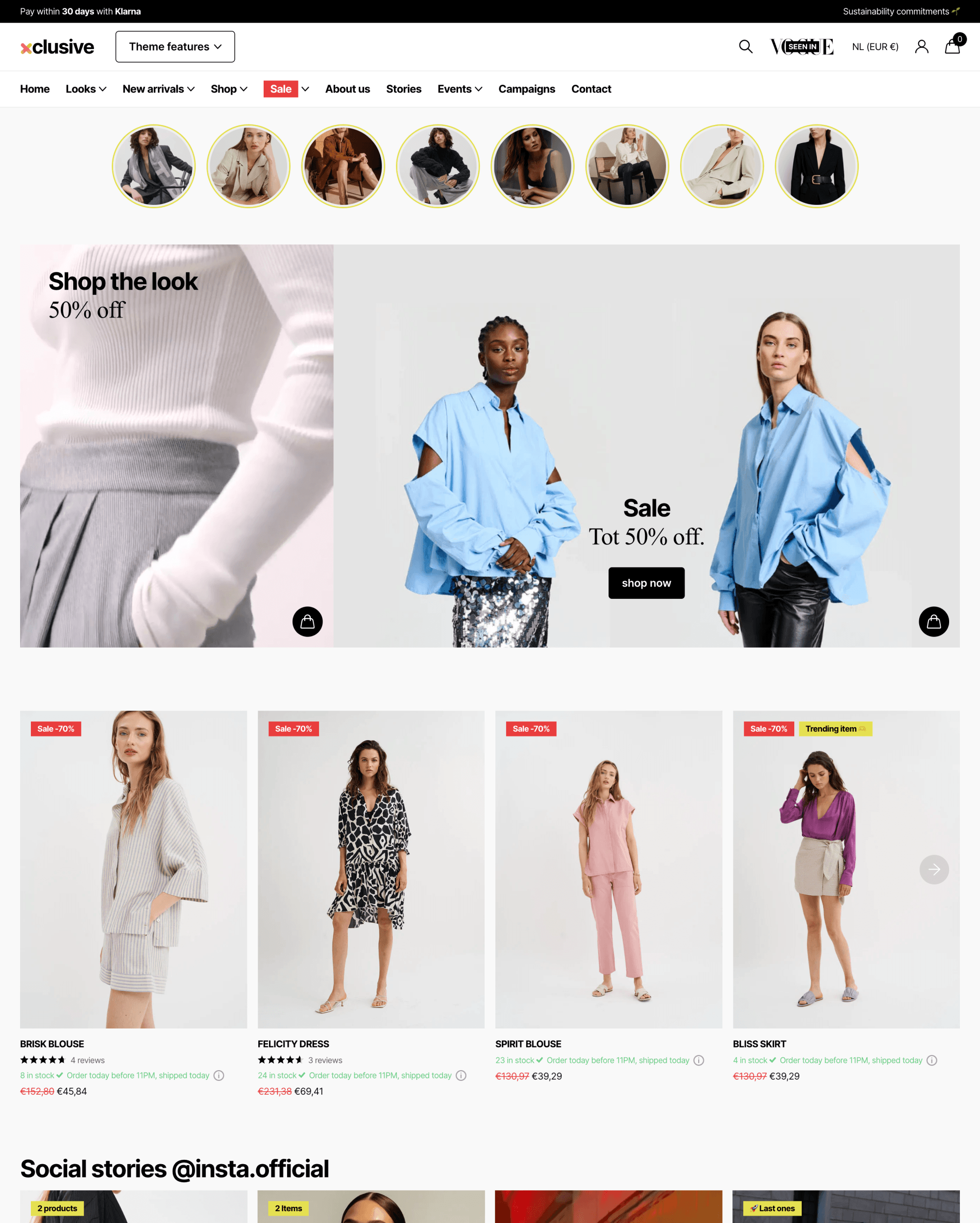 Xclusive Shopify theme preview