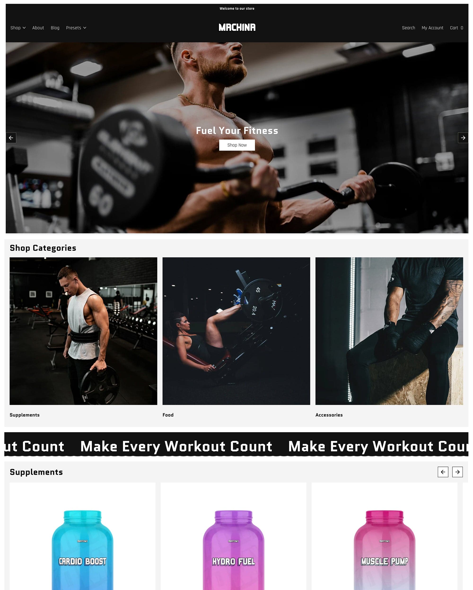 Machina Shopify theme preview