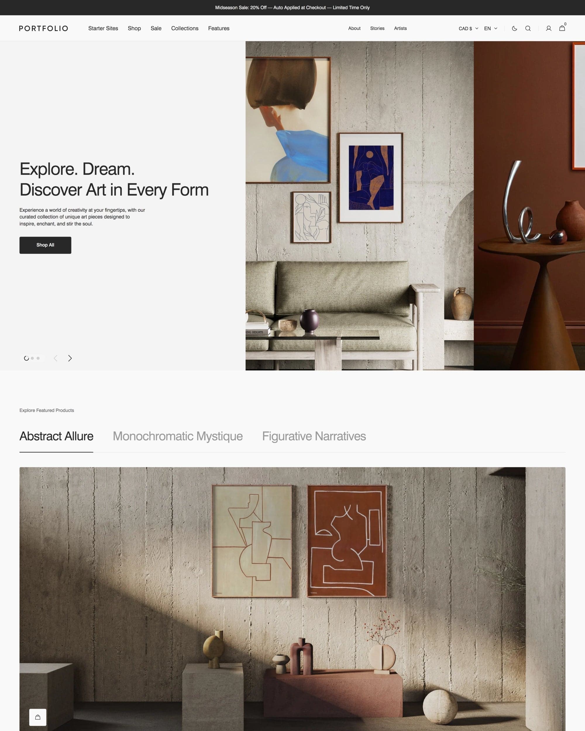 Minimalista Portfolio preset