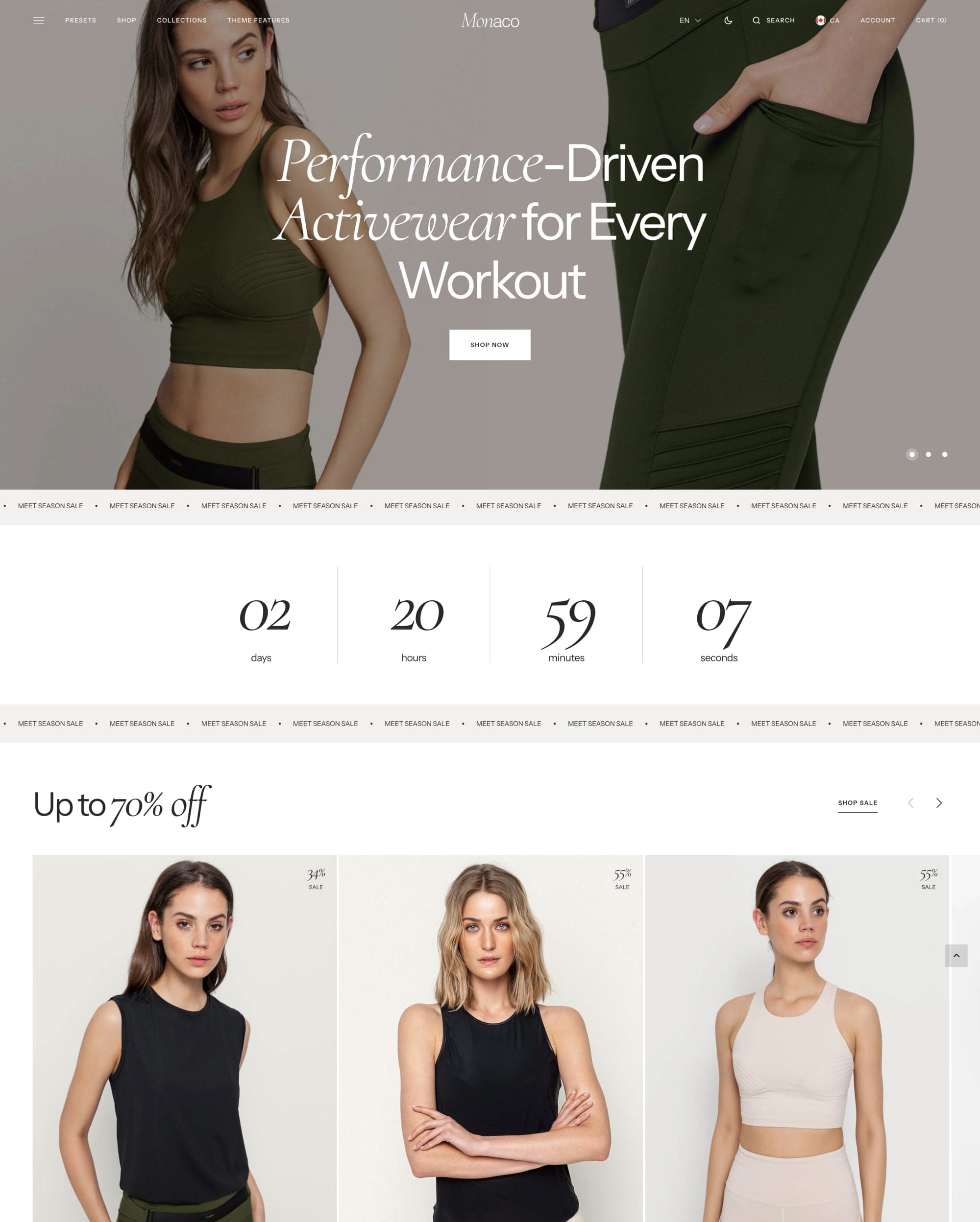 Monaco Shopify theme preview