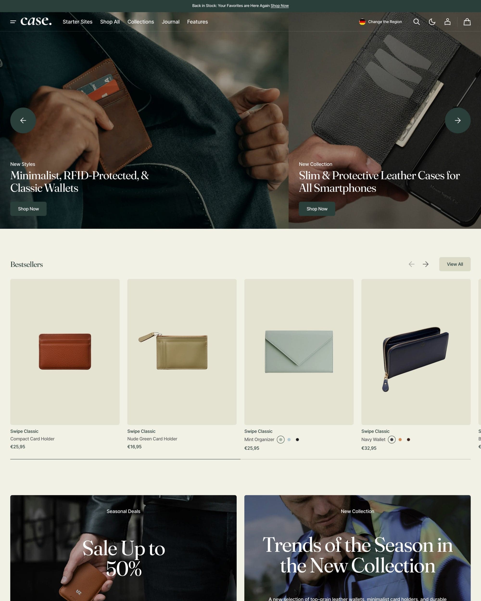 Case preset for Swipe