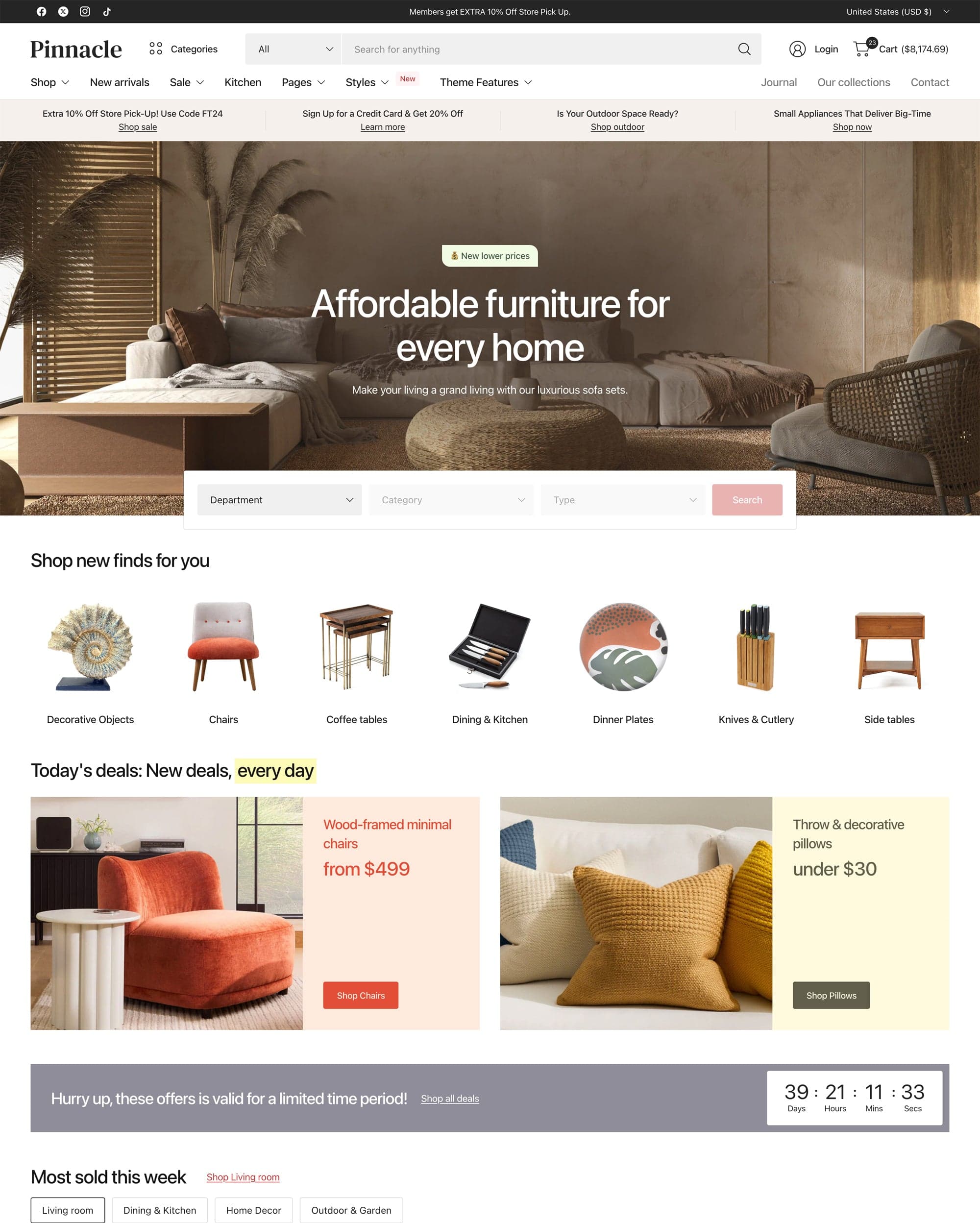 Pinnacle Shopify theme preview