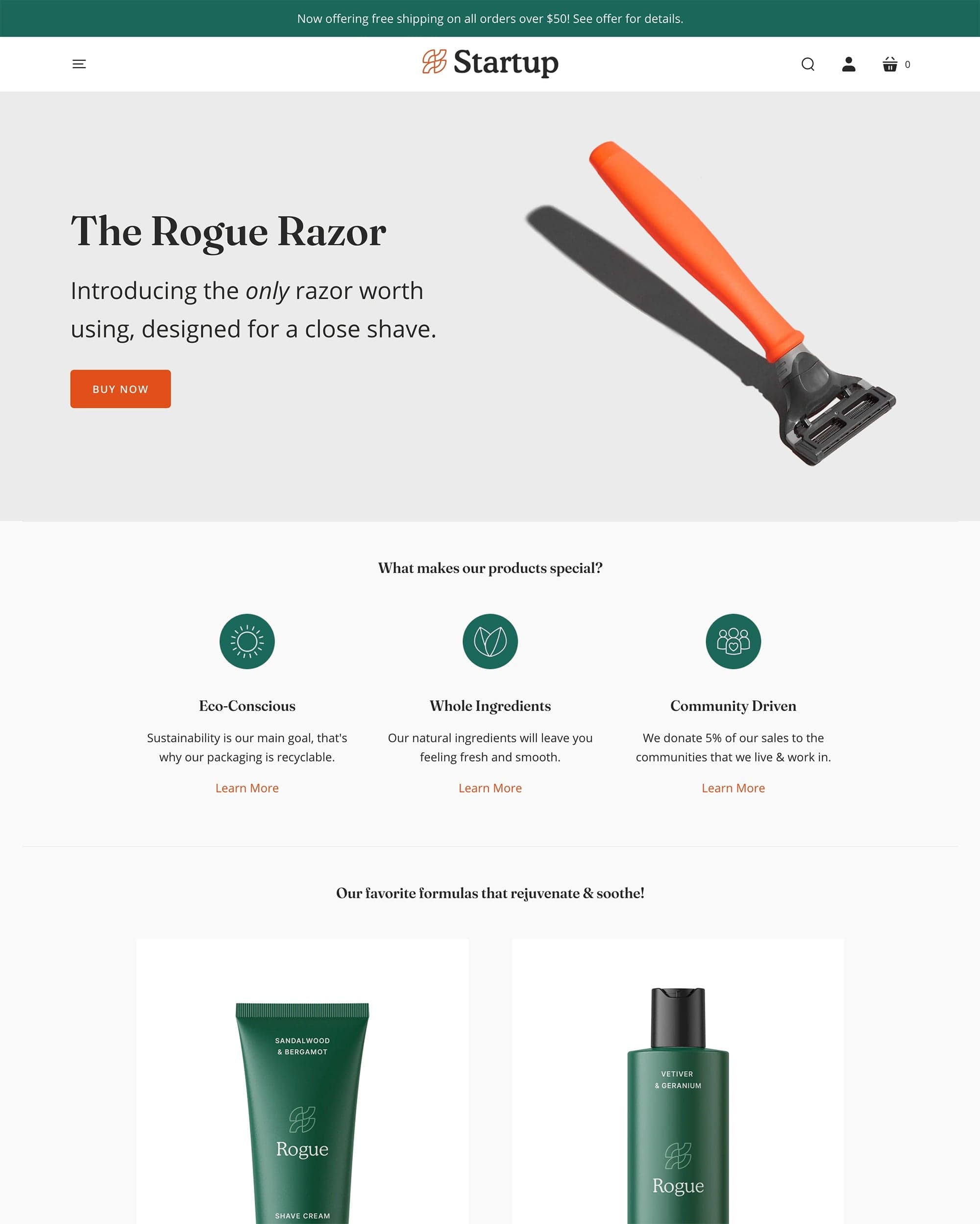 Startup Shopify theme preview