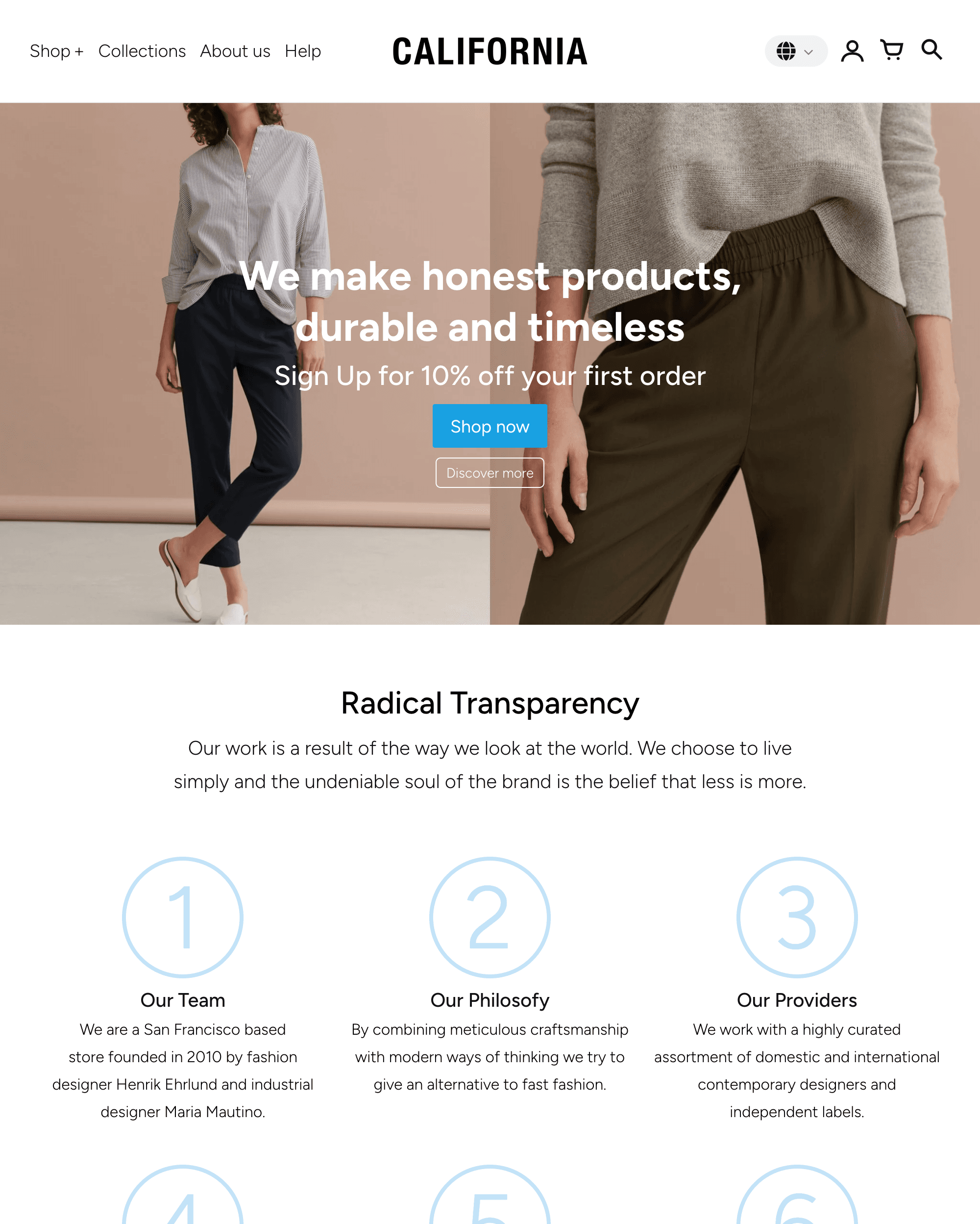 California Shopify theme preview