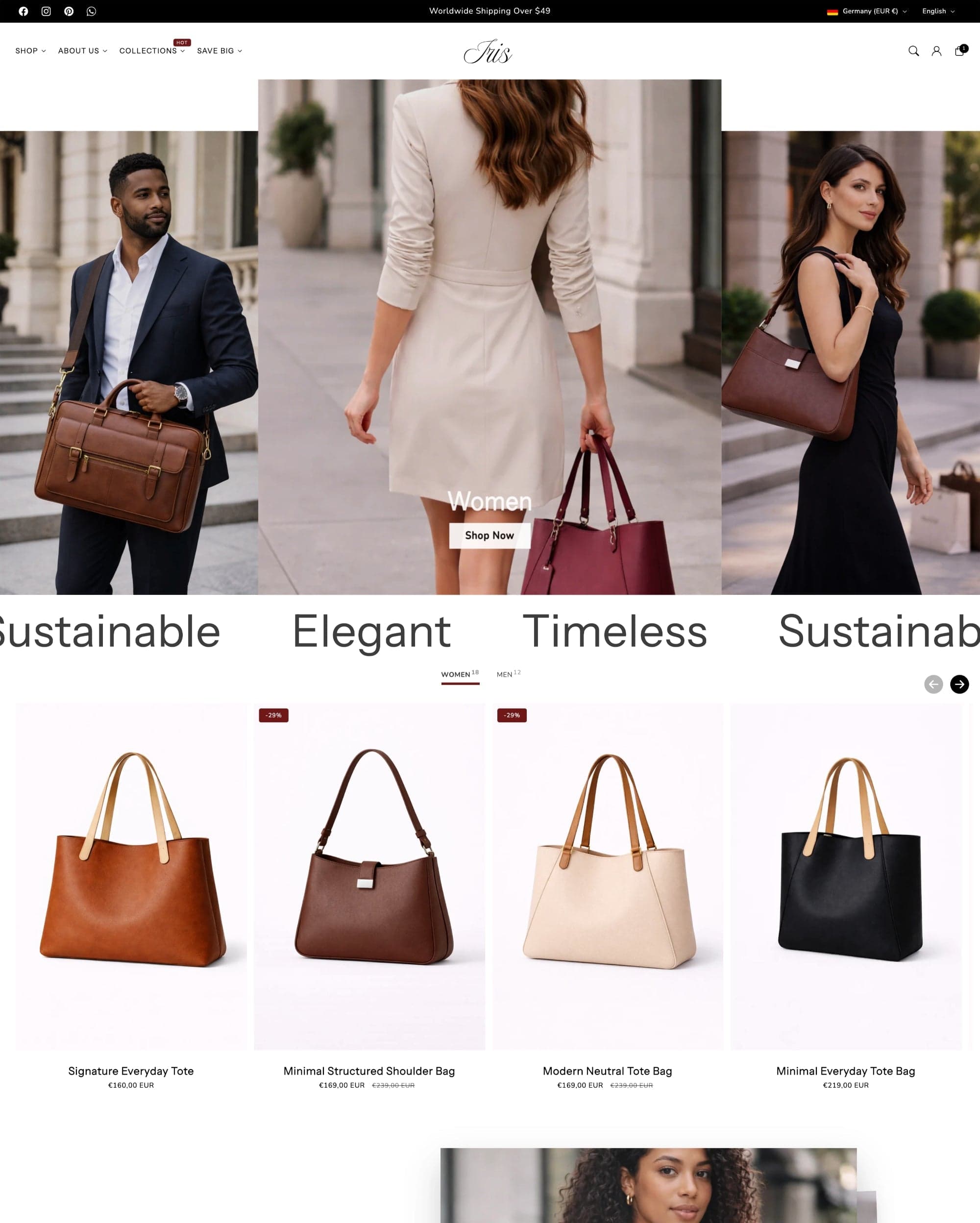 Iris Shopify theme preview