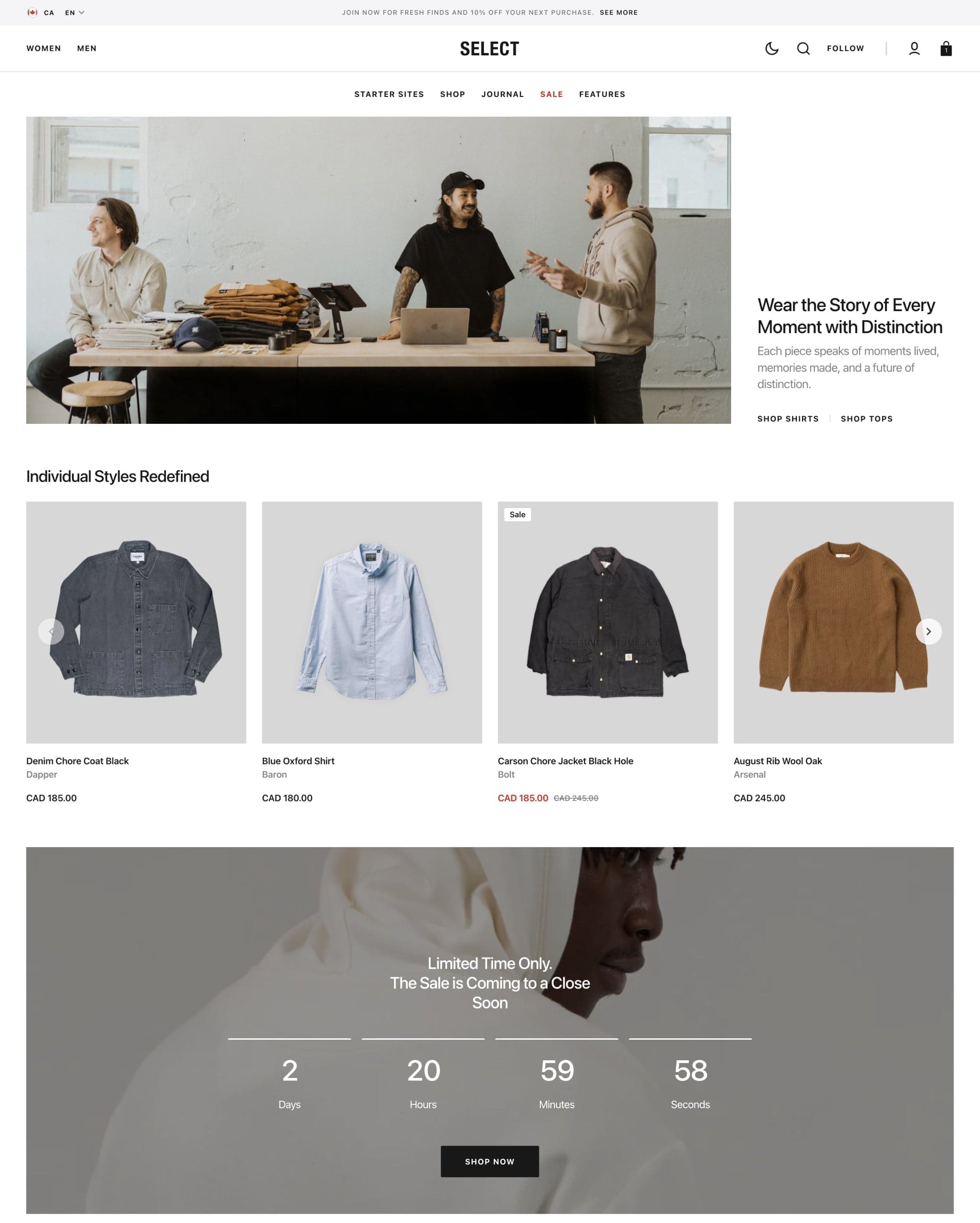 Select Shopify theme preview