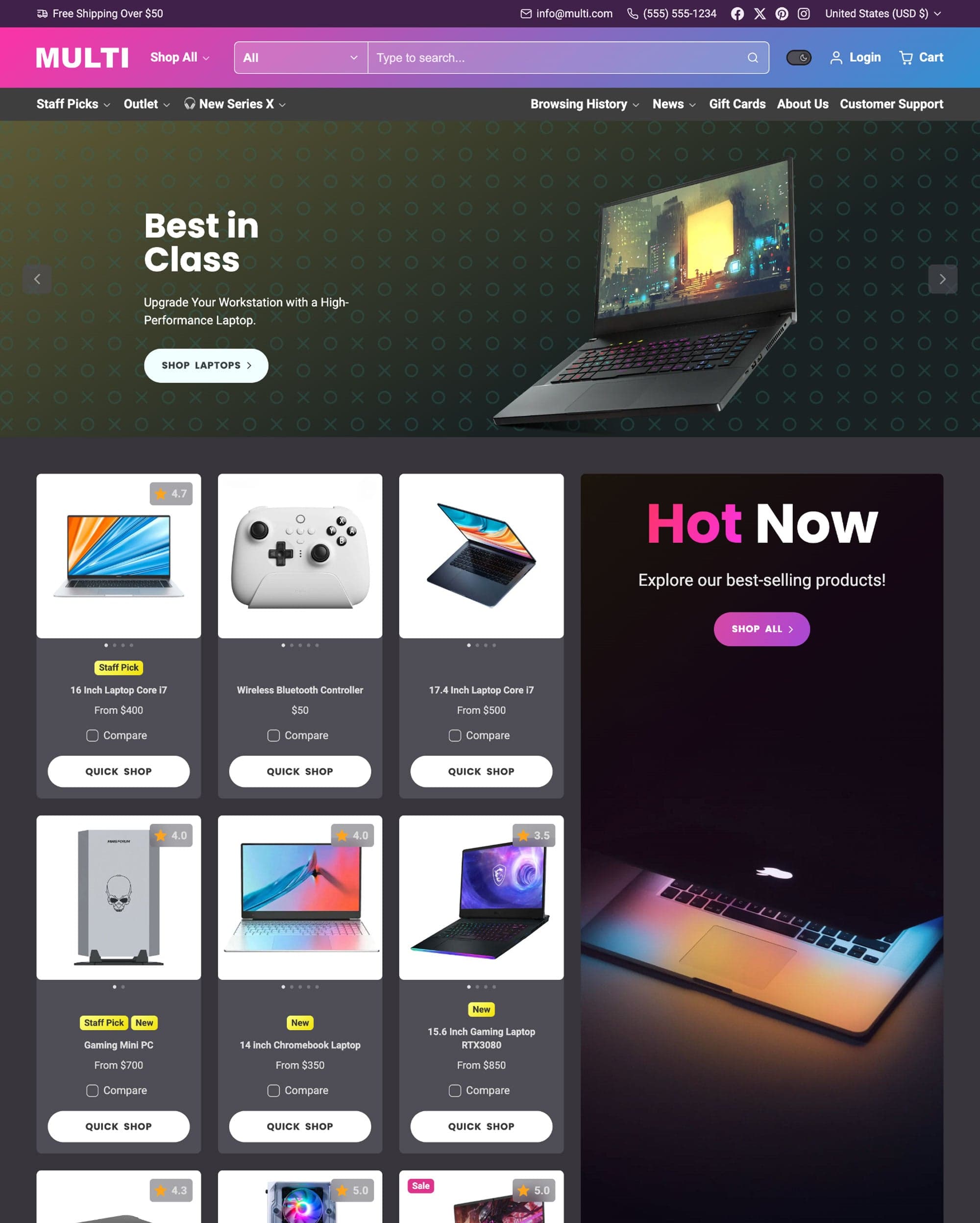 Multi Shopify theme preview