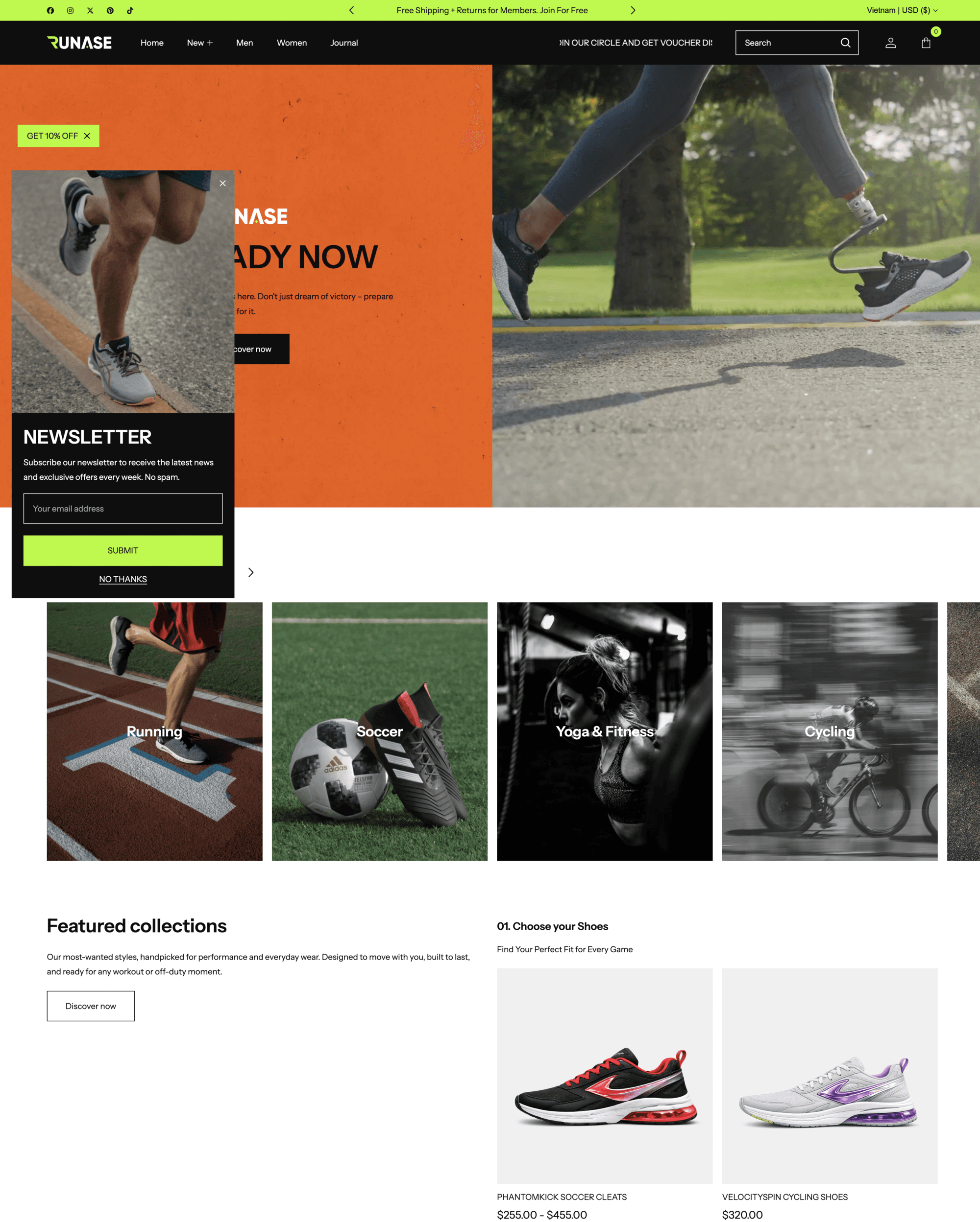 Runase Shopify theme preview