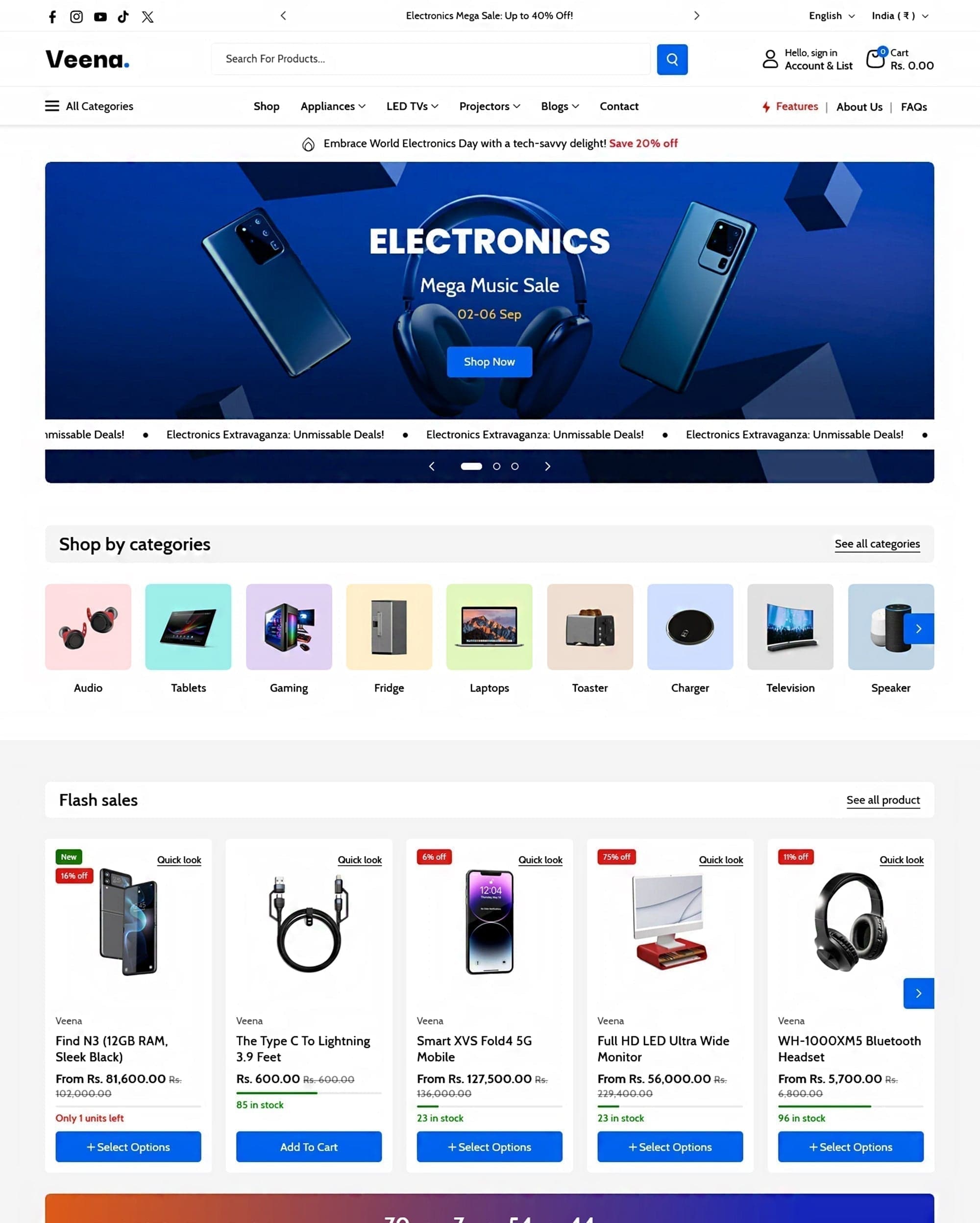 Veena Shopify theme preview