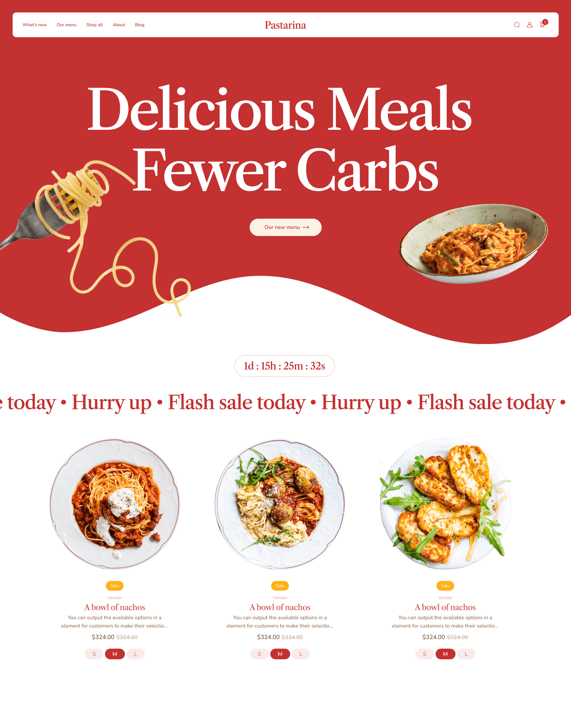 Pastarina Shopify theme preview