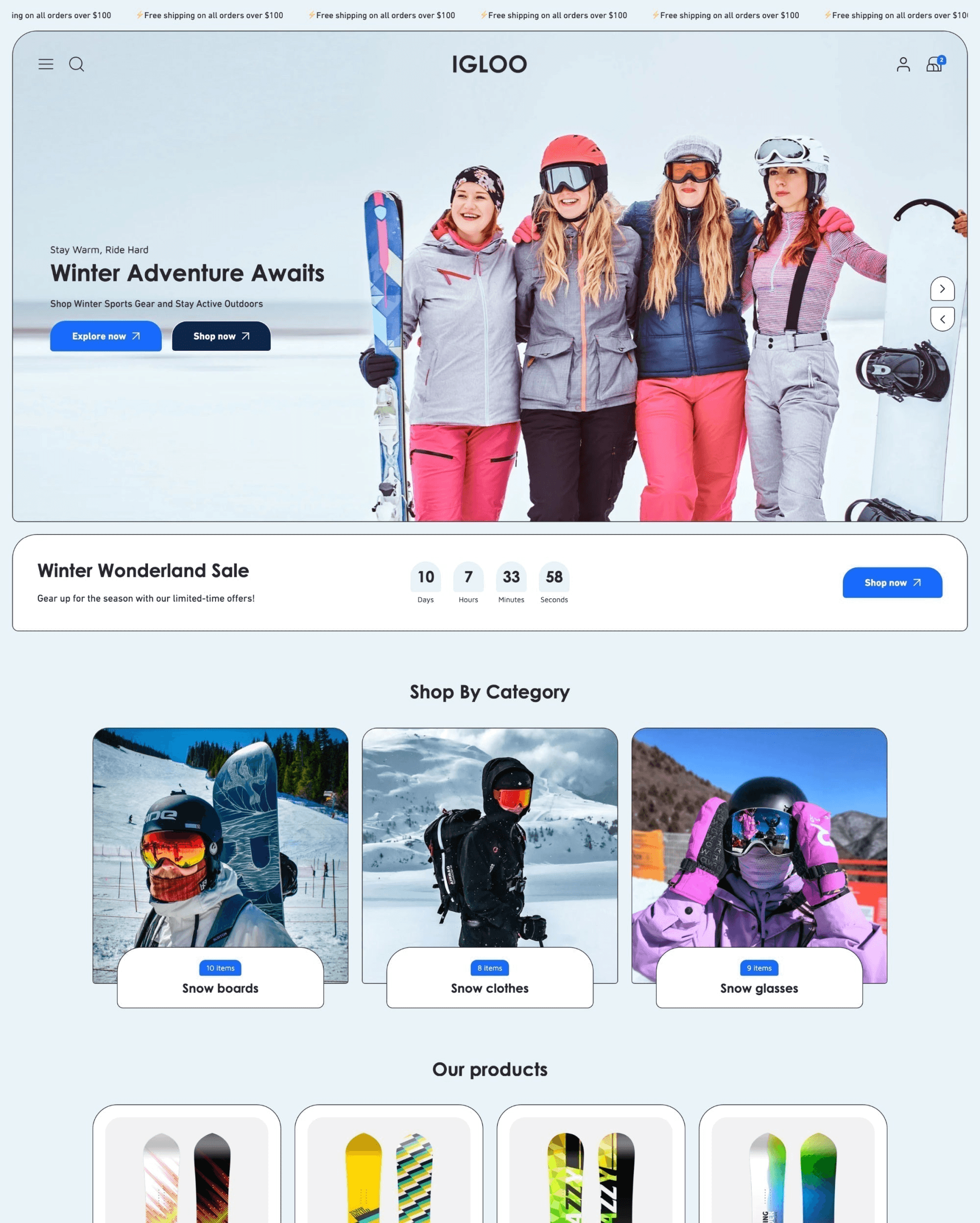 Igloo Shopify theme preview