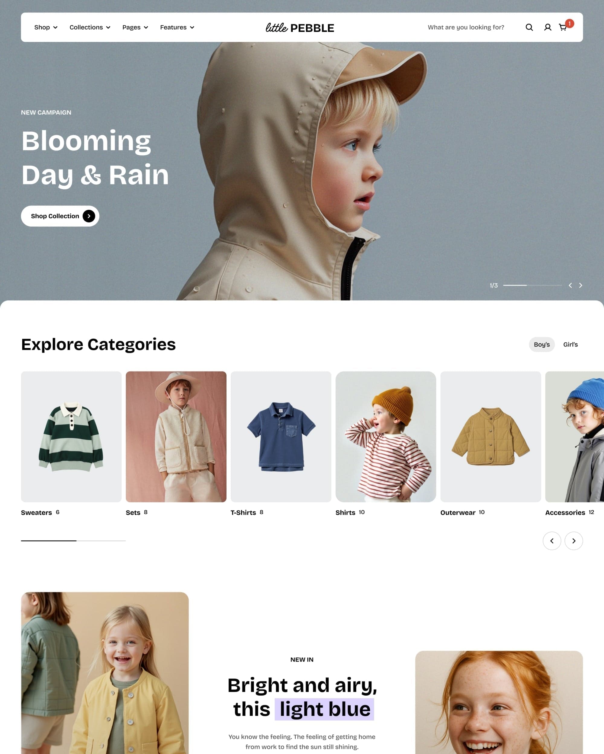 Pebble Shopify theme preview