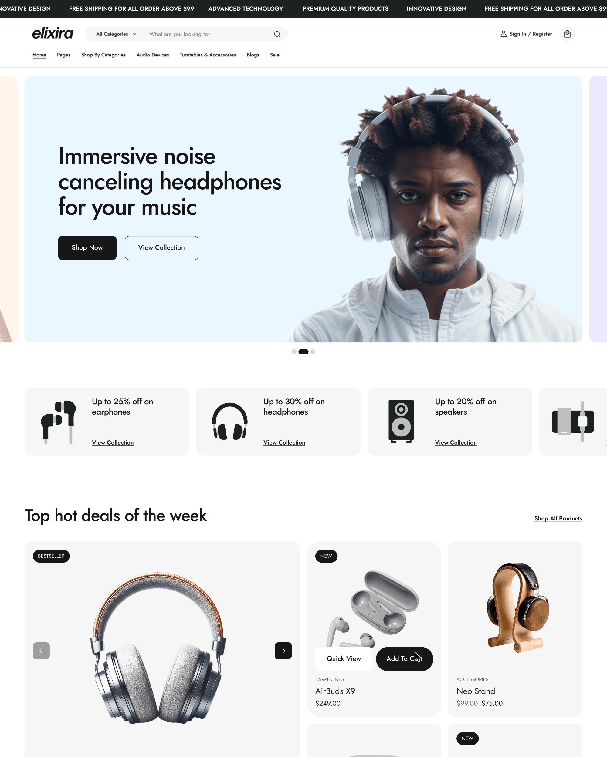 Elixira Shopify theme preview
