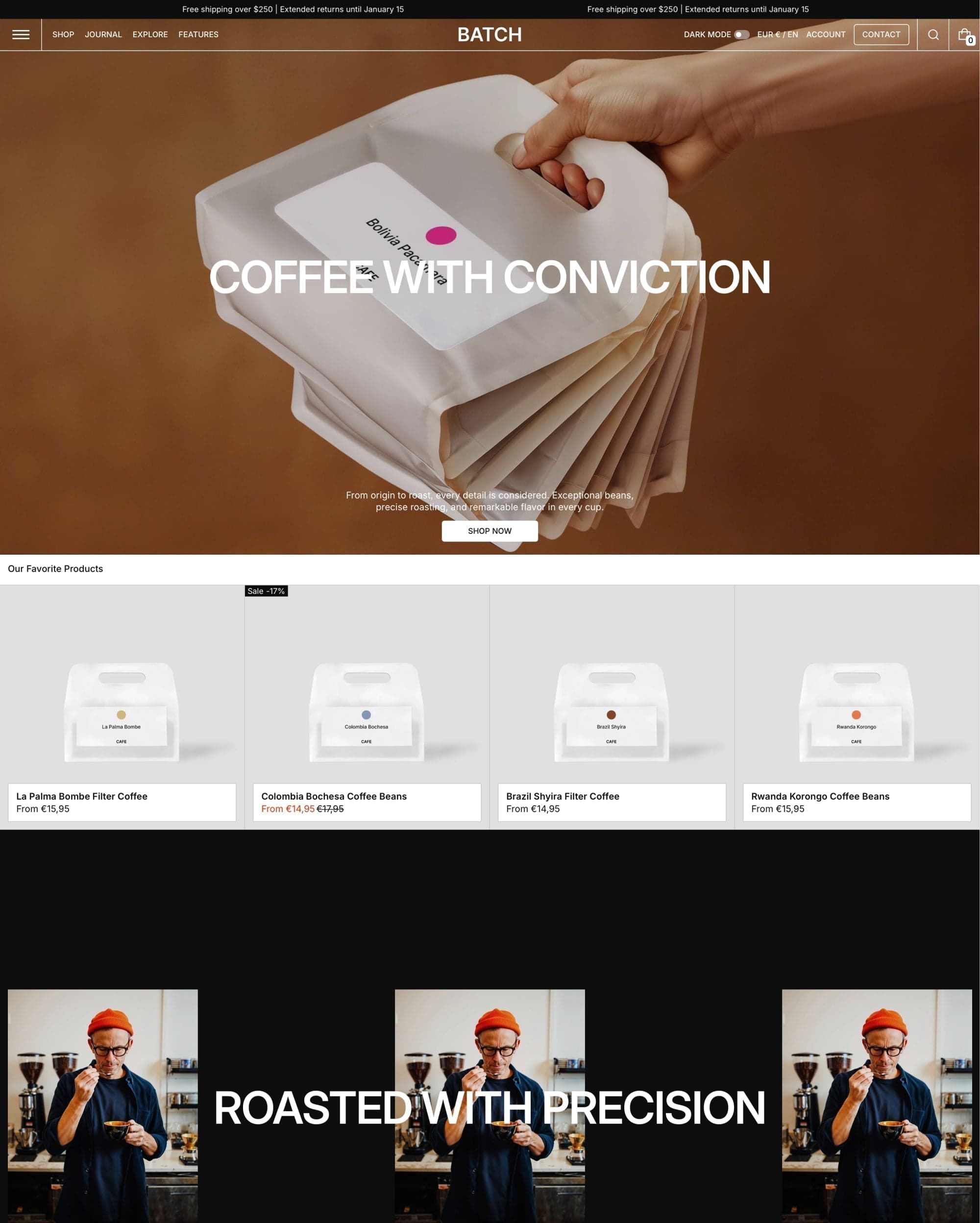 Batch preset