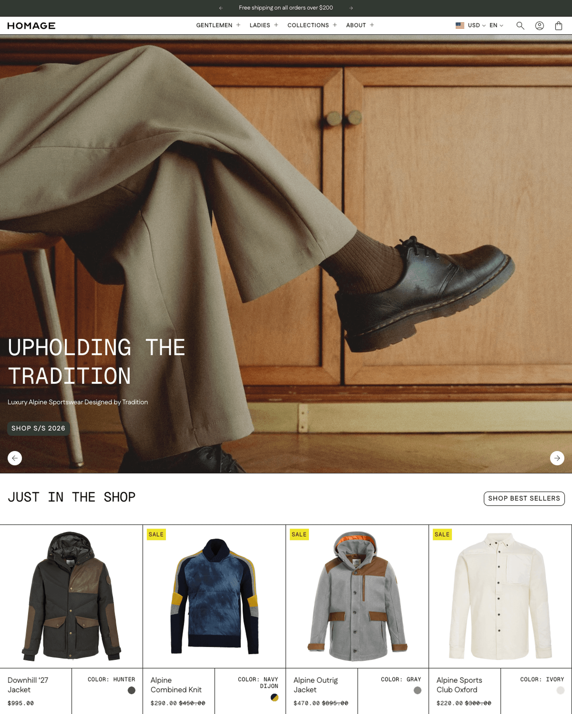 Homage Shopify theme preview