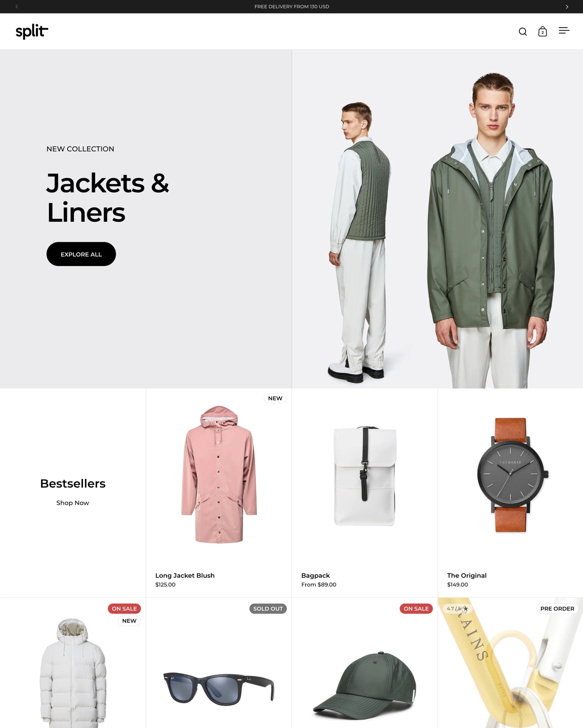 Split Shopify theme preview