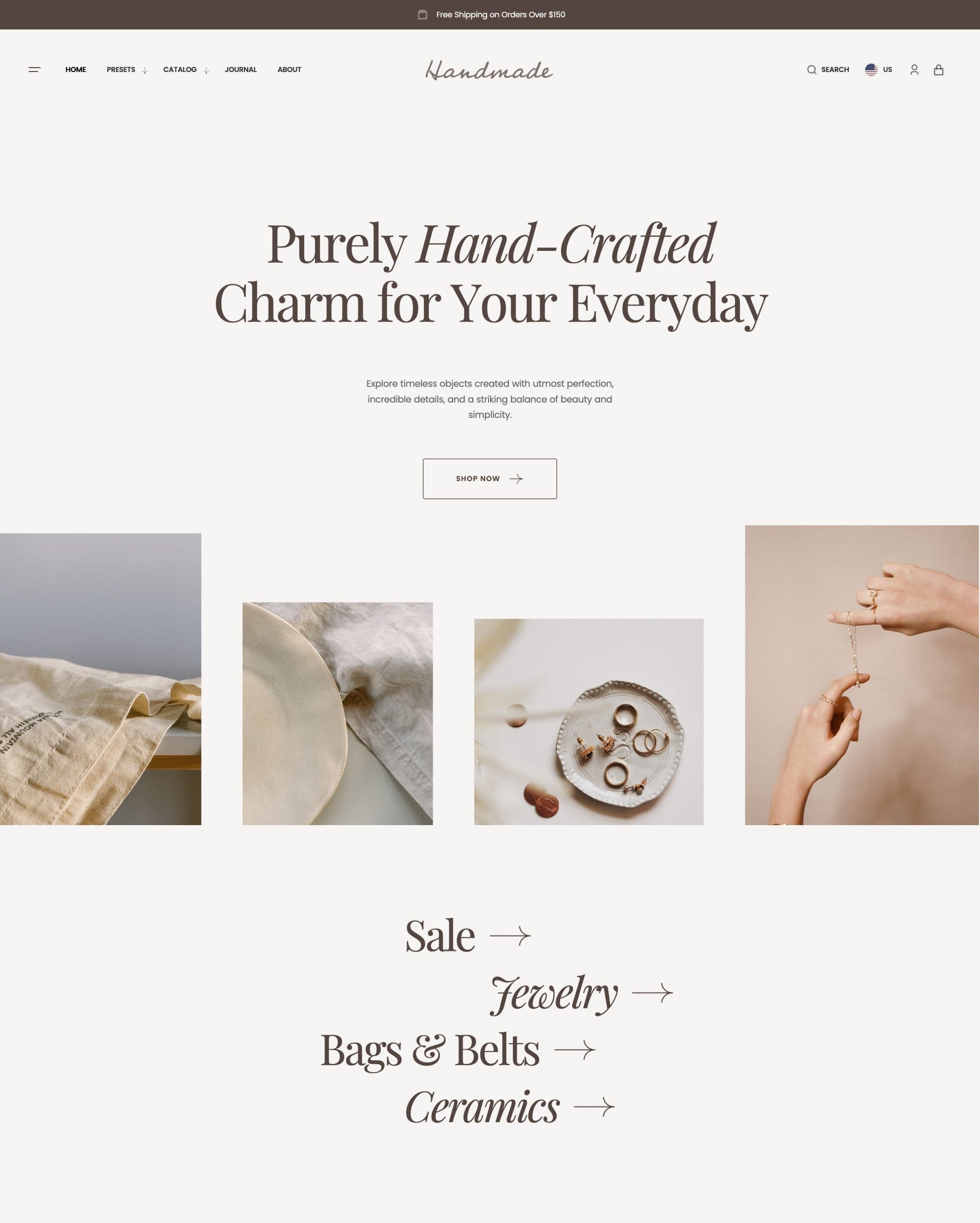Handmade Shopify theme preview