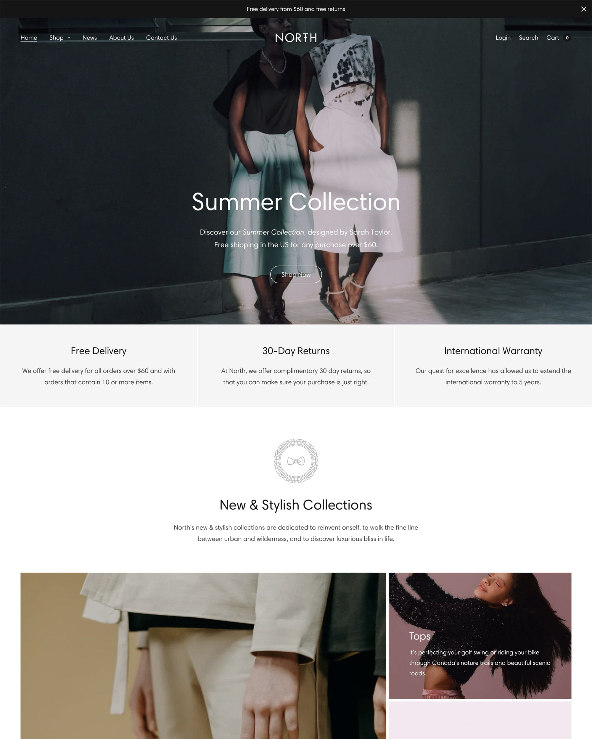 North Shopify theme preview