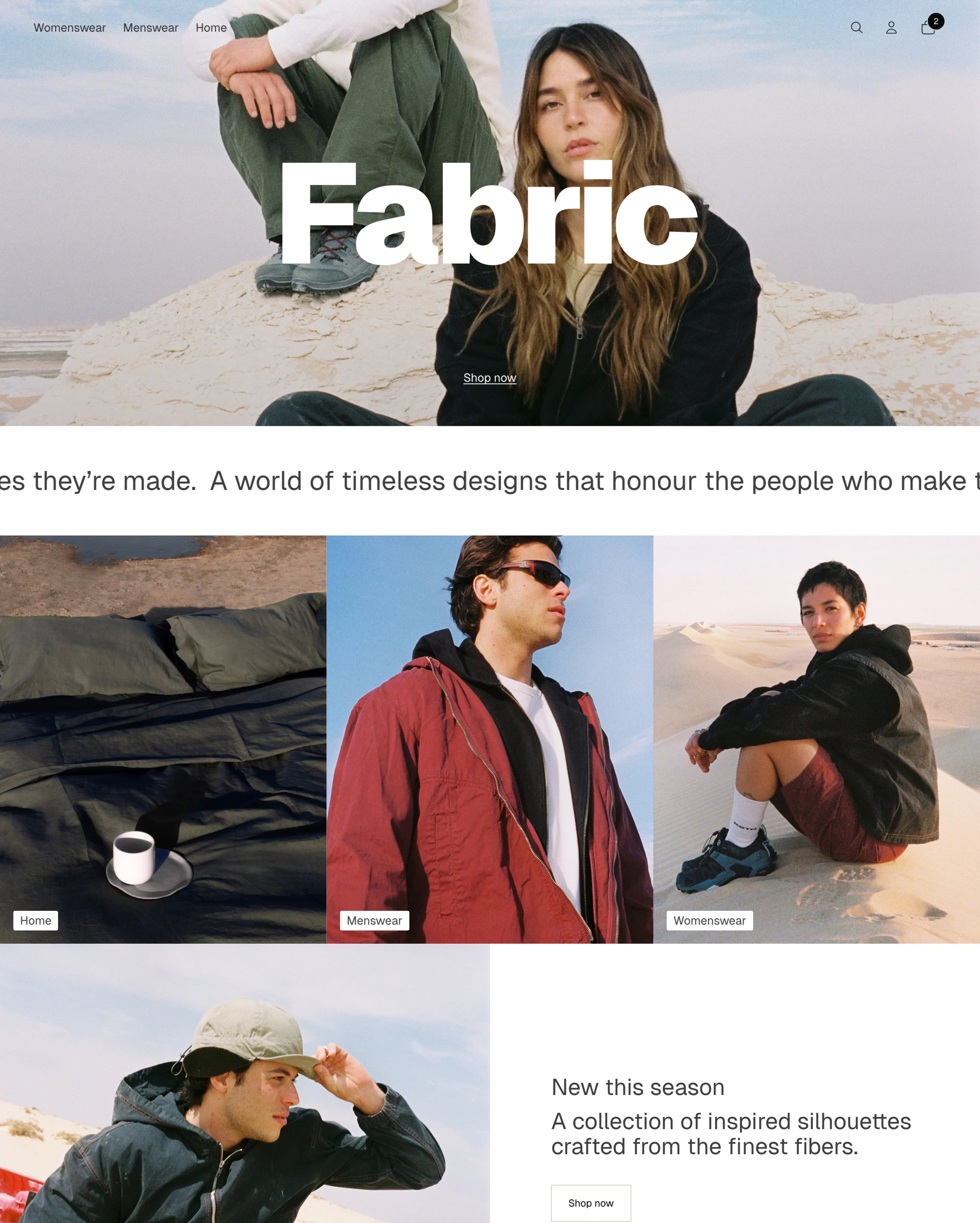 Fabric Shopify theme preview