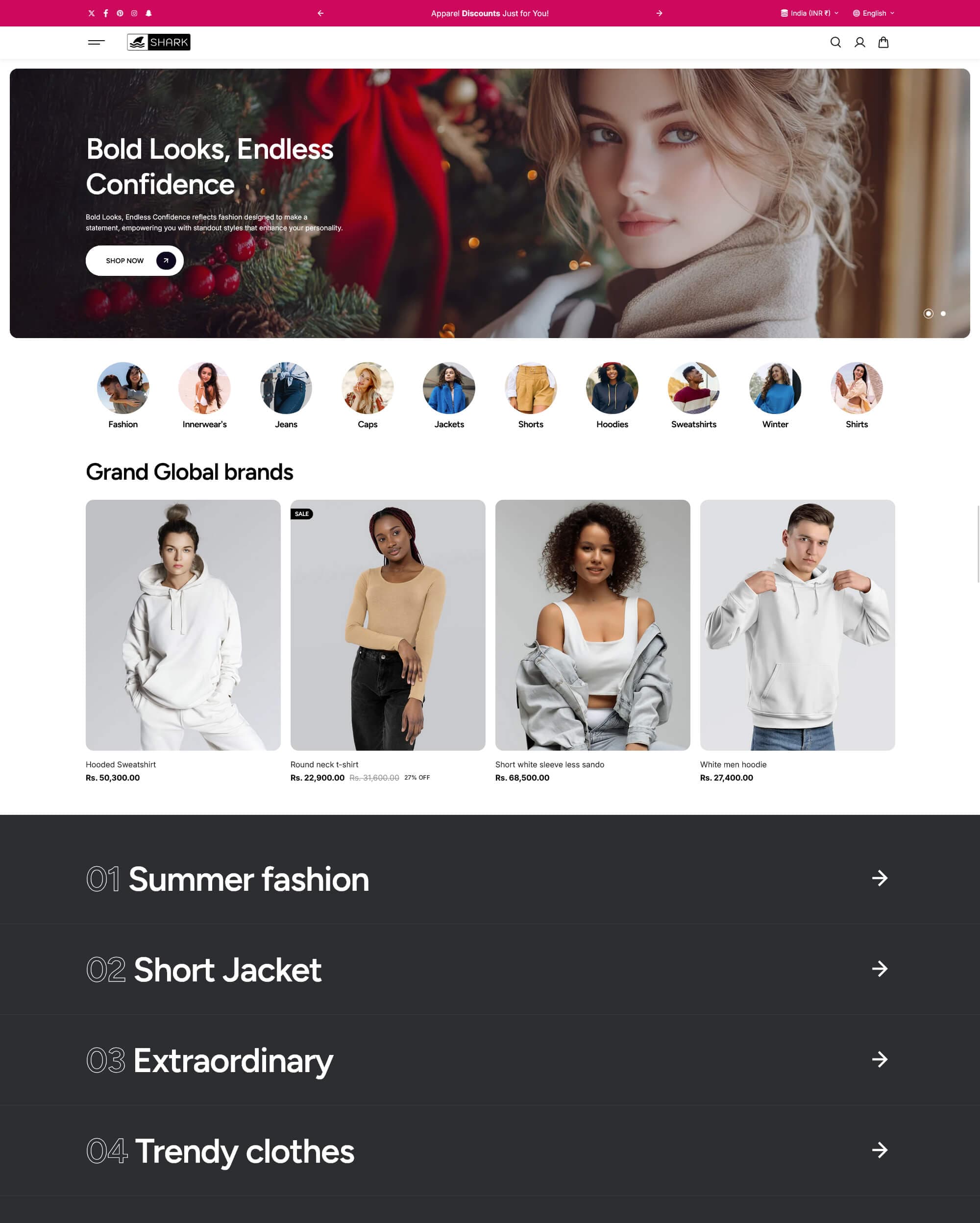 Shark Shopify theme preview