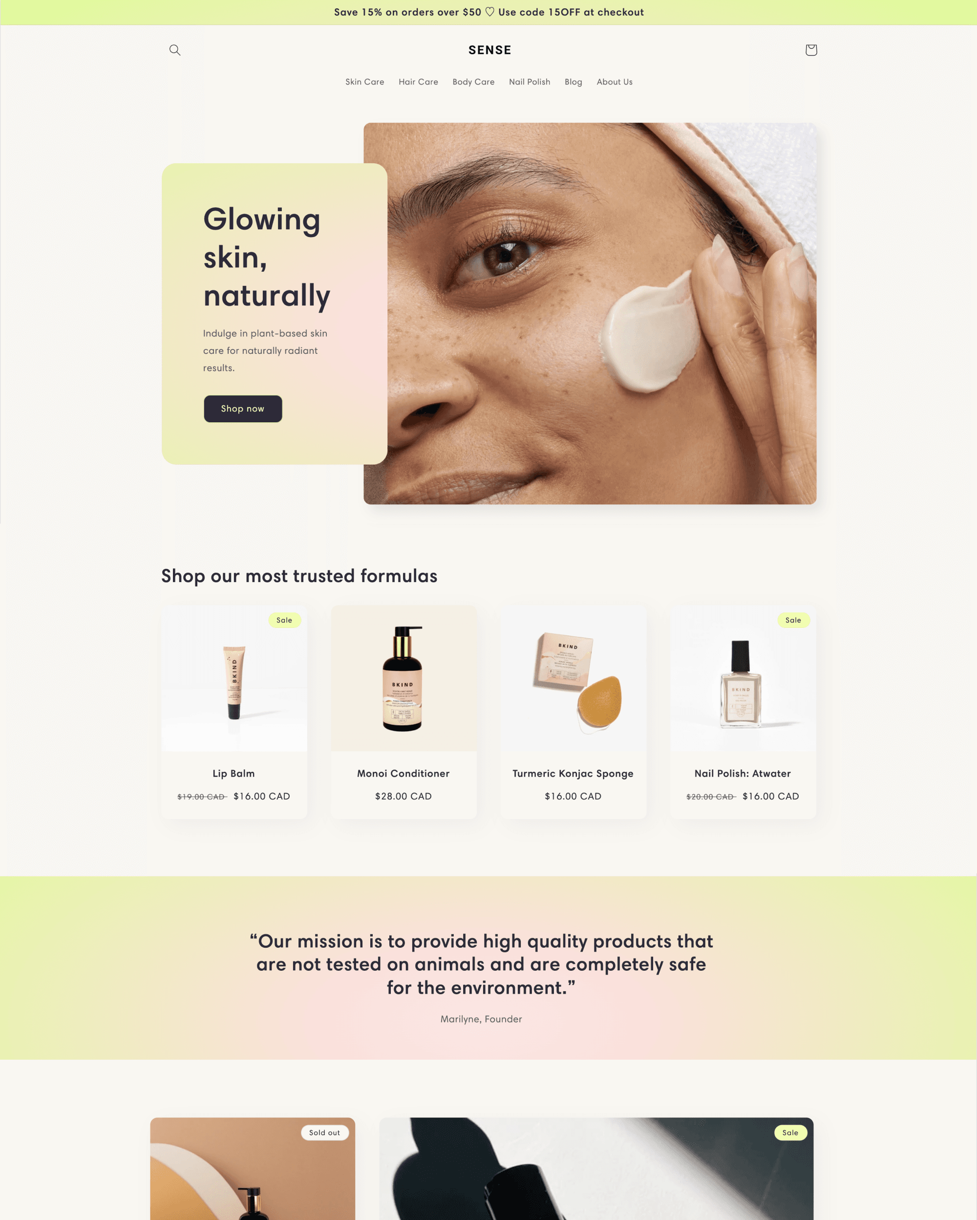 Sense Shopify theme preview