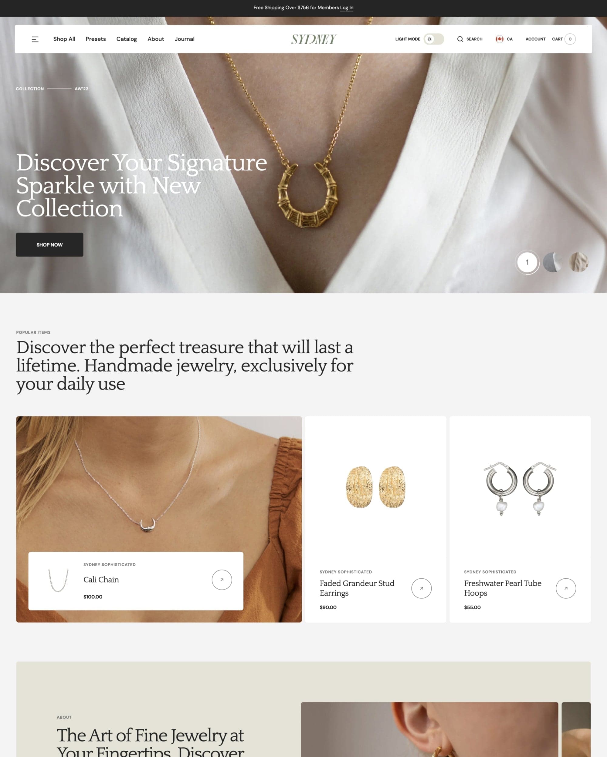 Sydney Shopify theme preview
