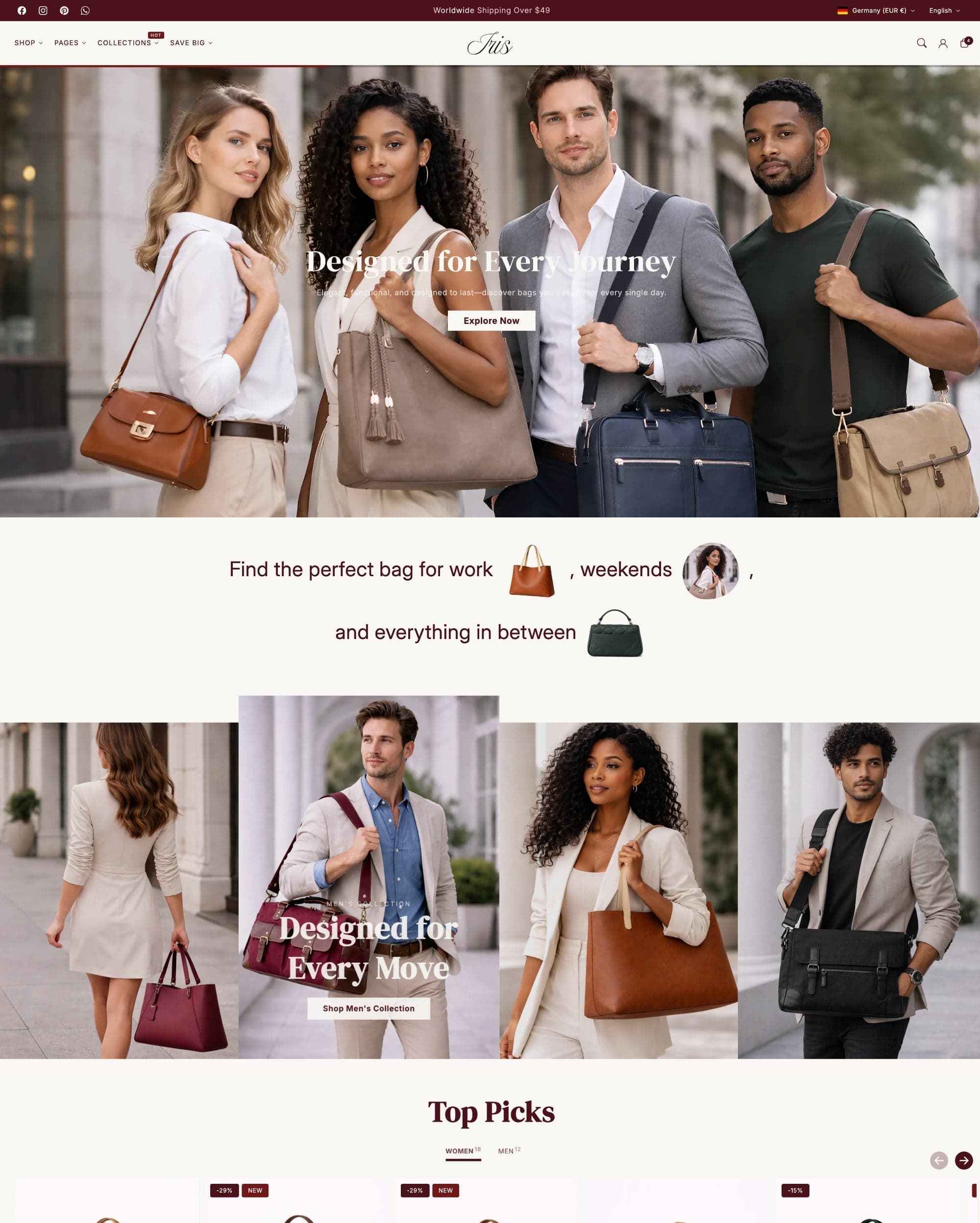 Iris Shopify theme preview