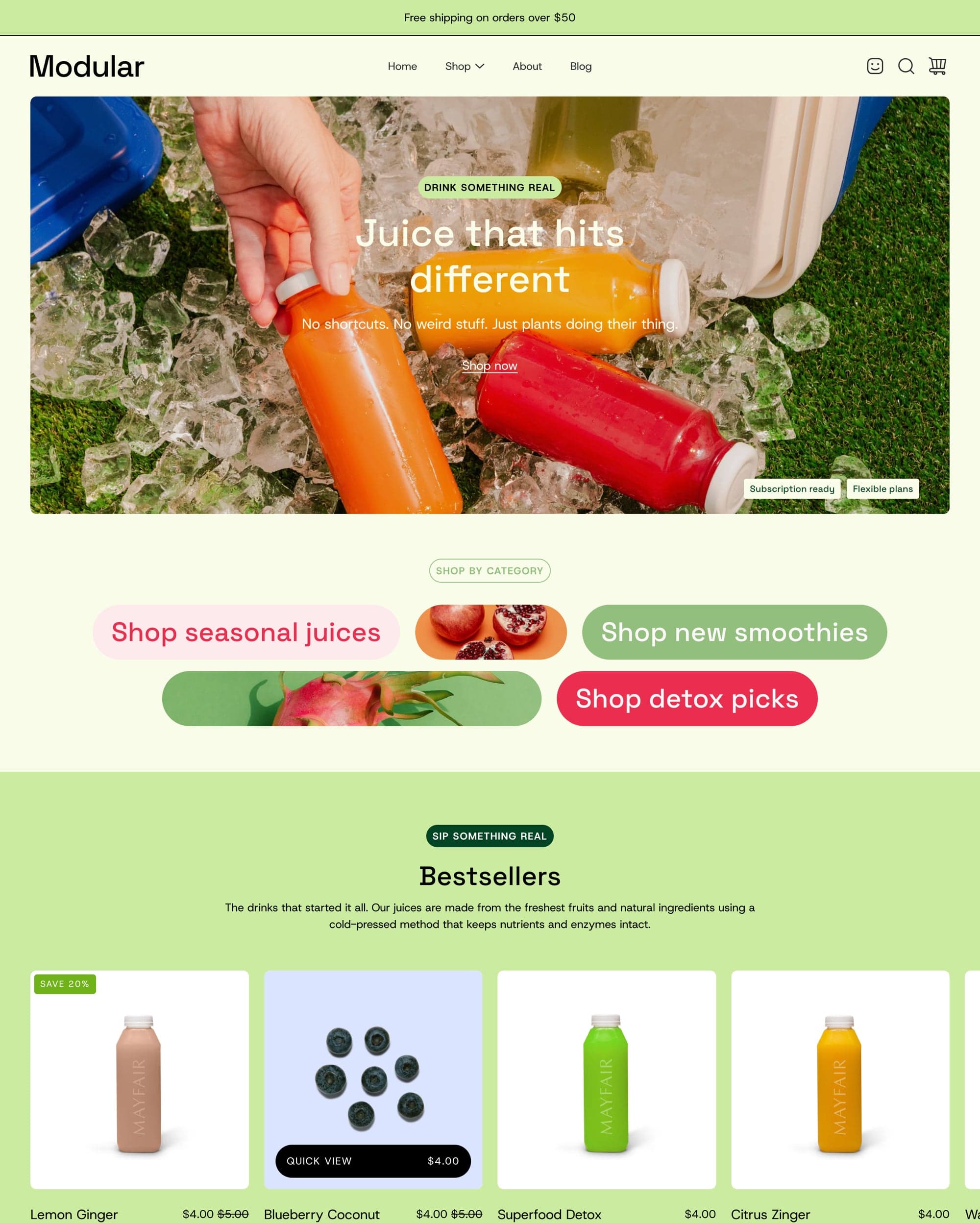 Modular Shopify theme preview