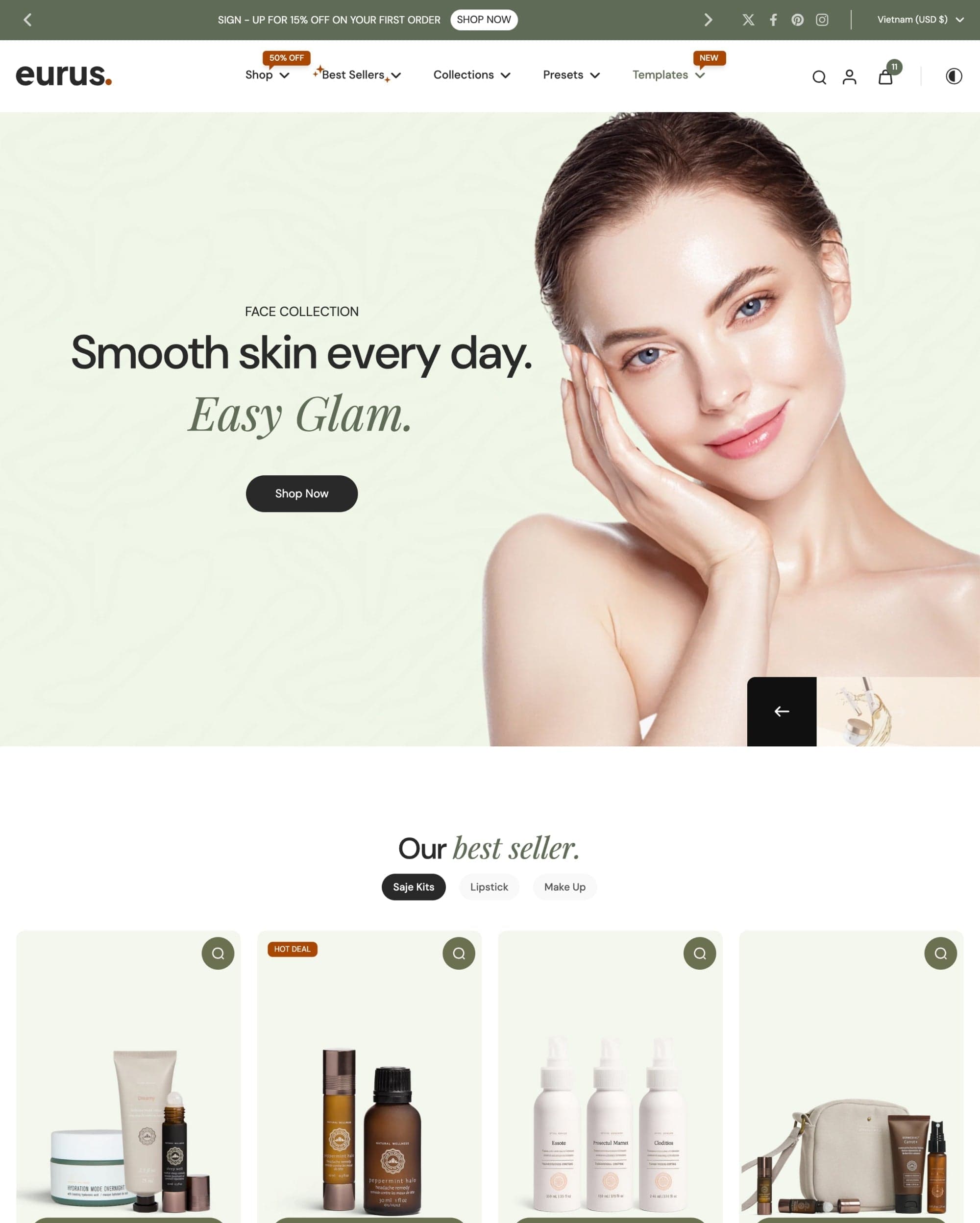 Eurus Shopify theme preview